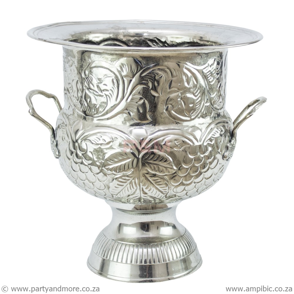 Flower Bucket with handles - Silver