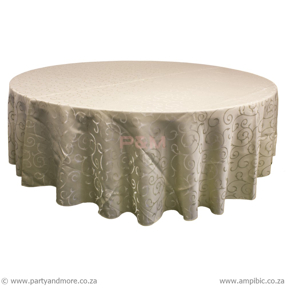 Damask Round Cream Thin