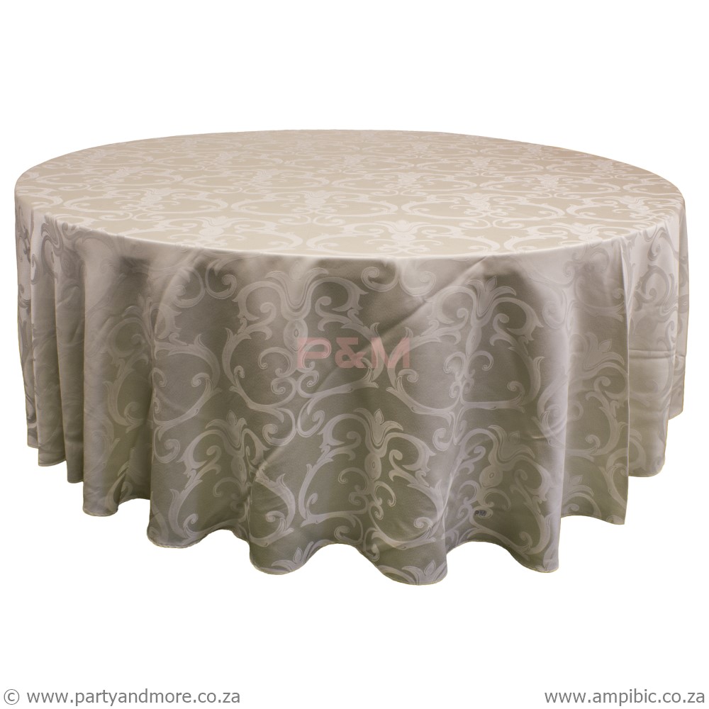 Damask Round Cream Thick