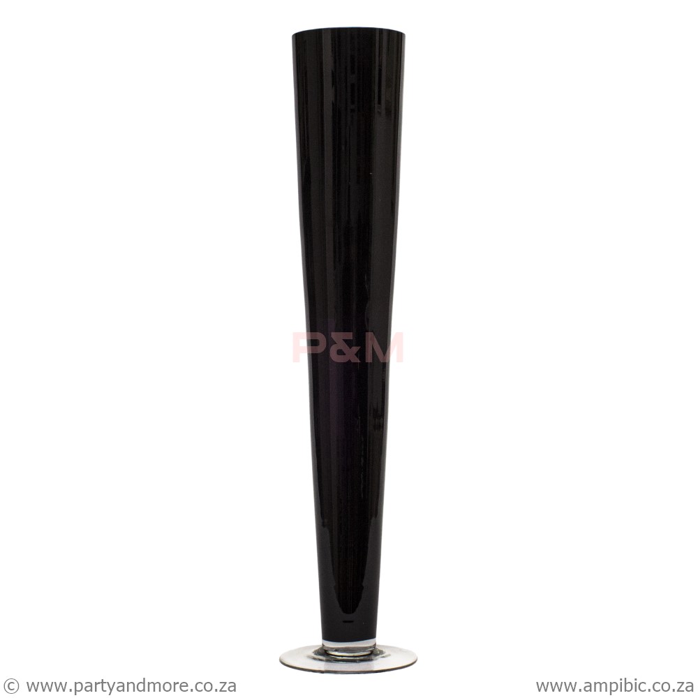 Vase Black Cone clear base