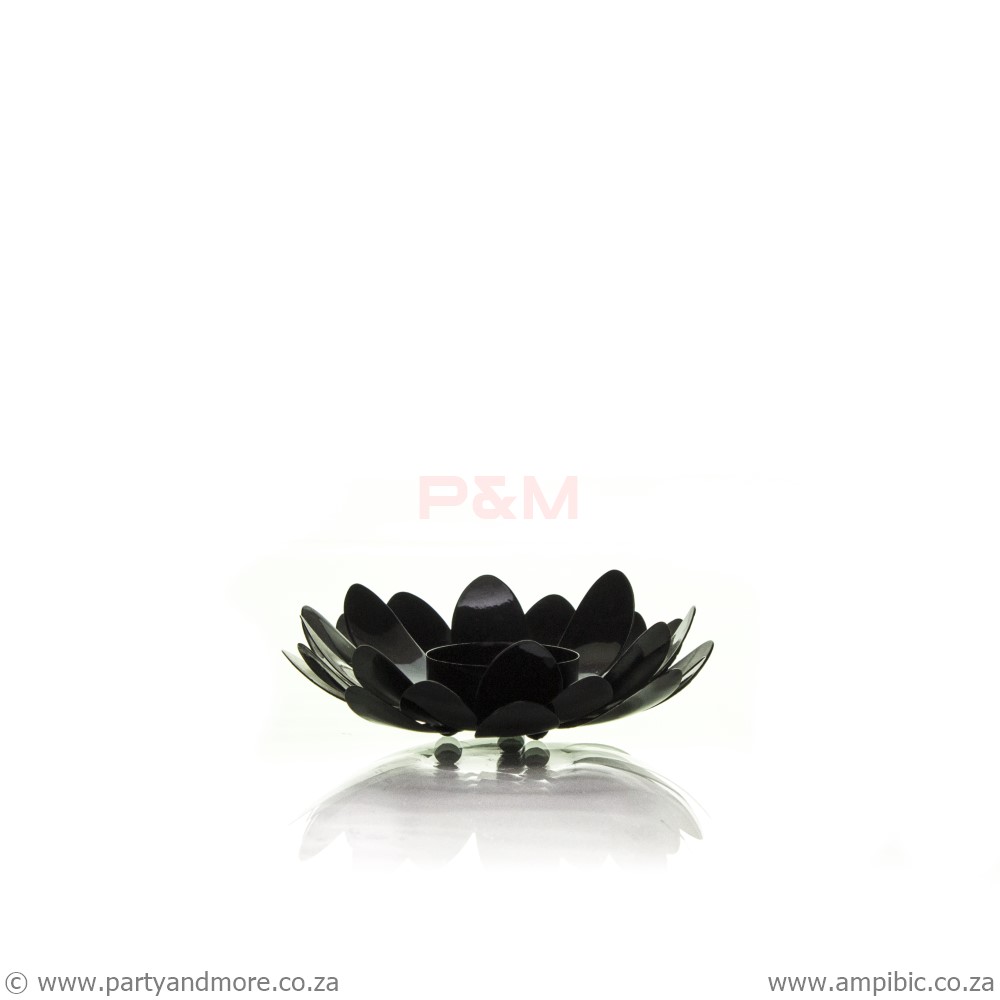 Candleholder lotus flower Black