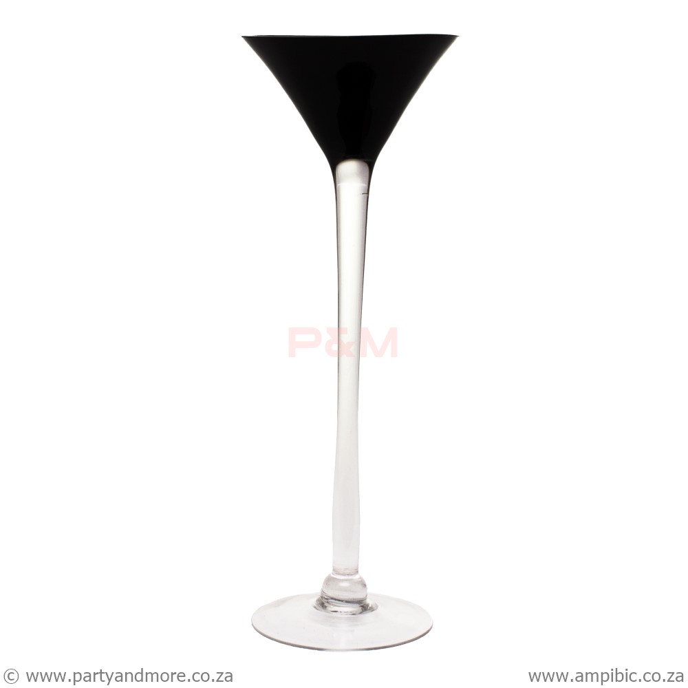 Candleholder black V shaped