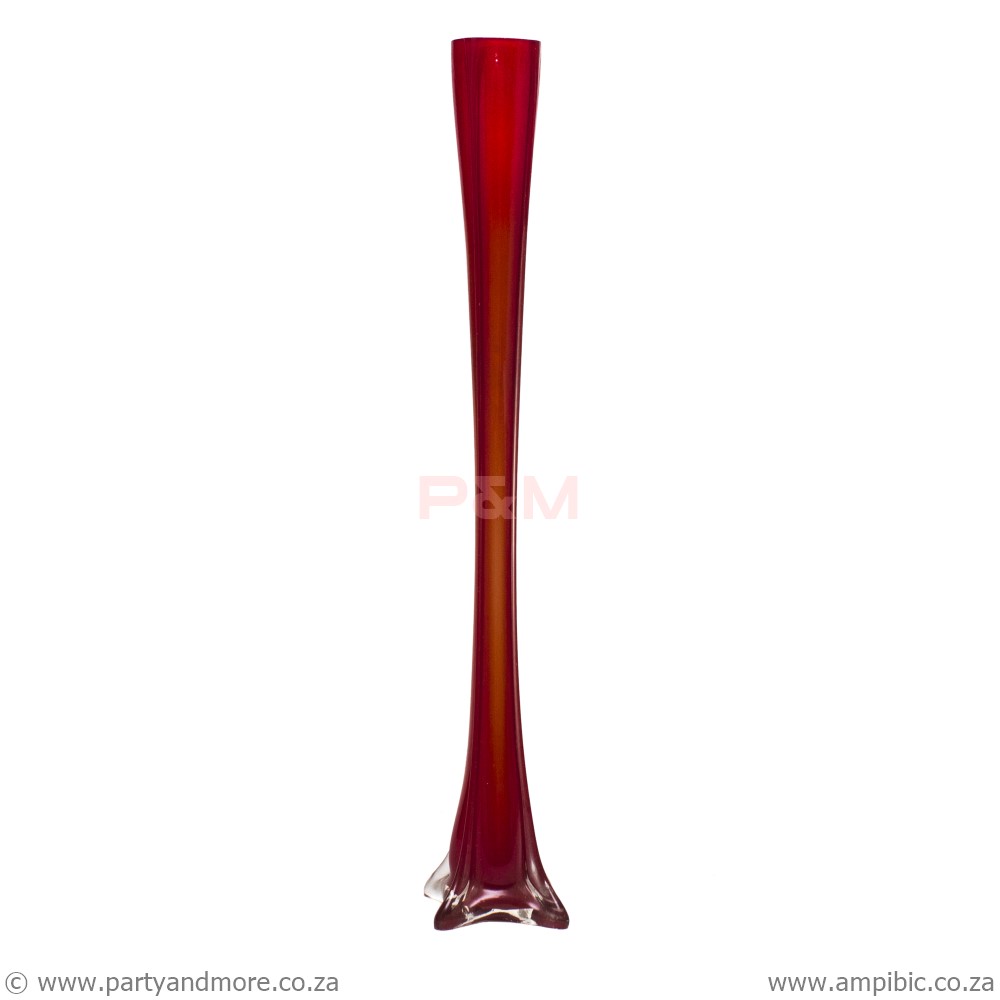 Vase - Red clear base 60cm