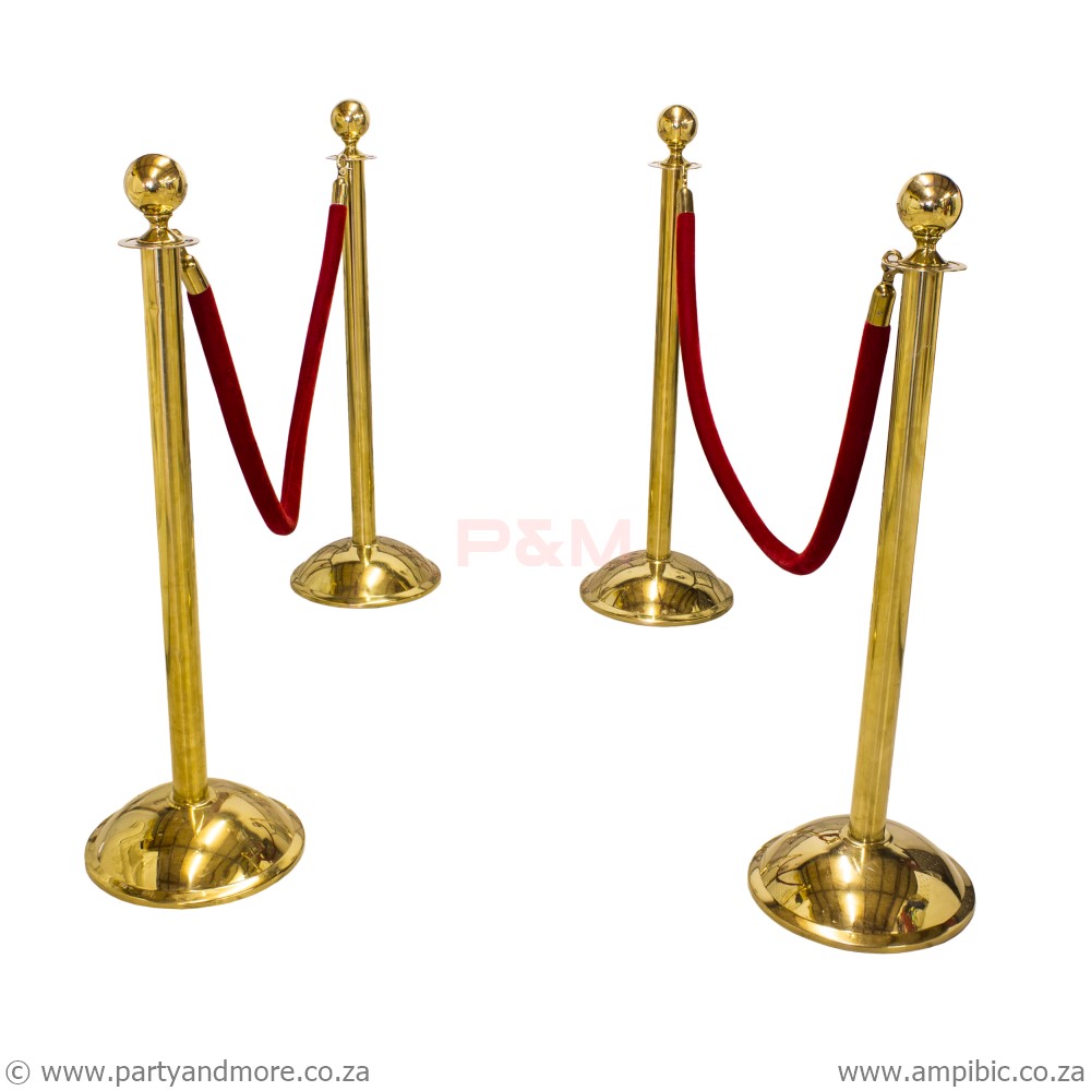 Stanchion Rope - Red/Velvet Gold