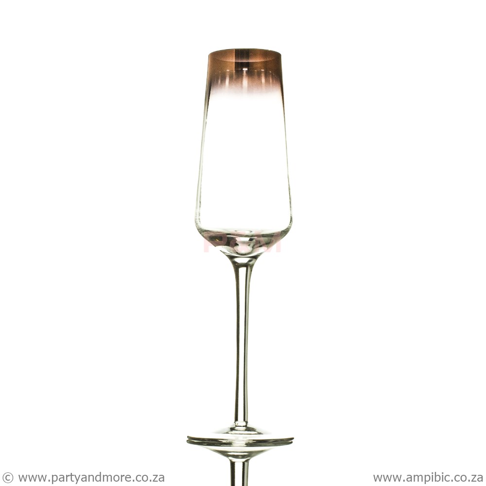 Champagne Glass Rose Gold rim